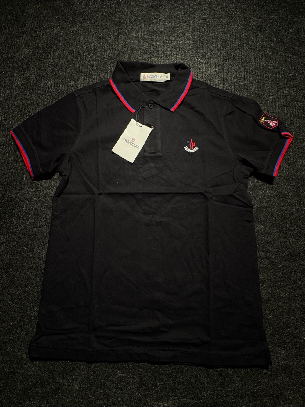 Moncler Men’s Black Polo Shirt Size M